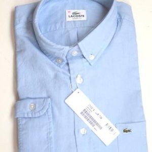 lacoste mens oxford cotton shirt